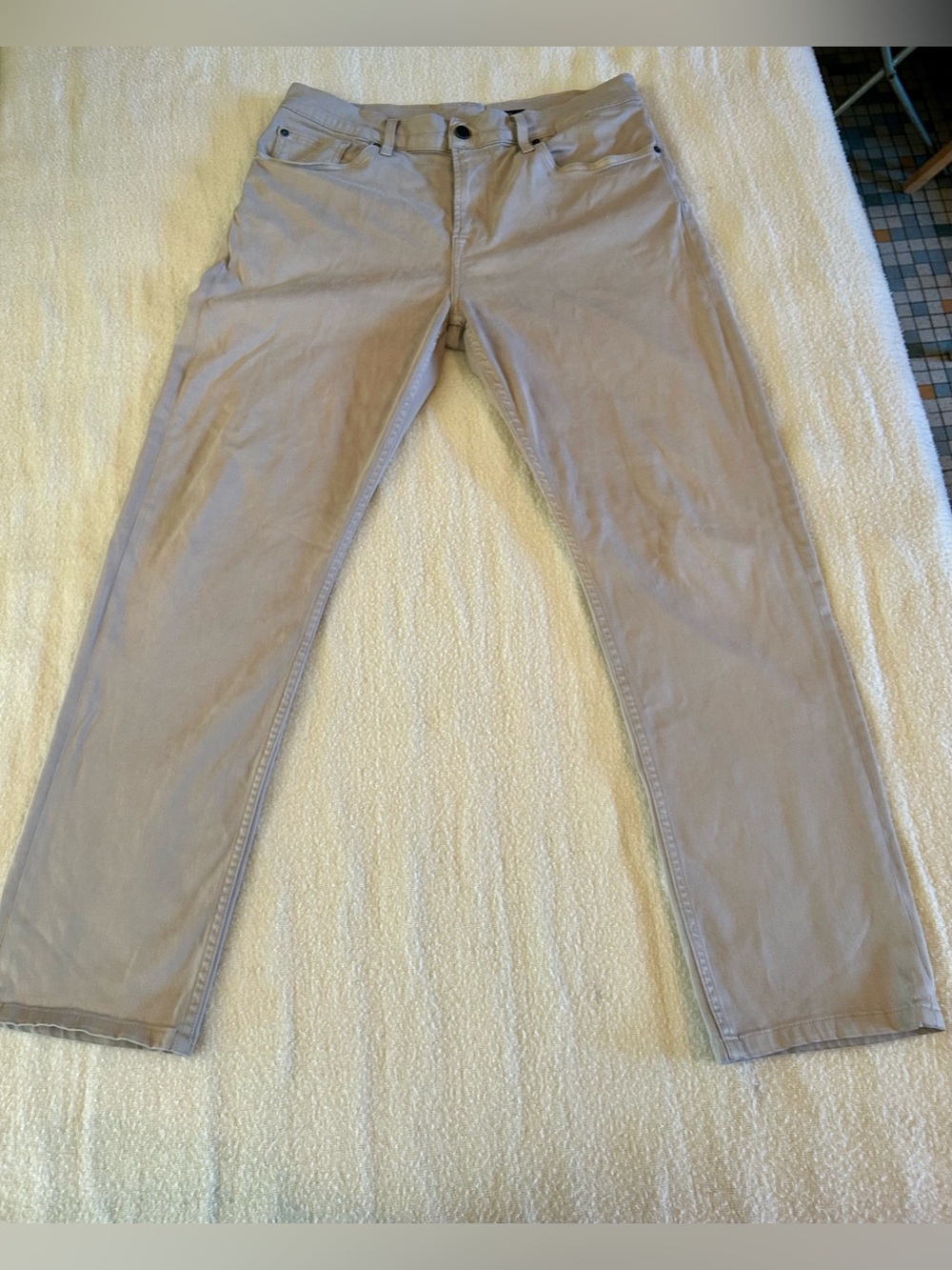 7 For All Mankind Slimmy Mens 36x30 Tan Straight Leg Pants Butter Soft